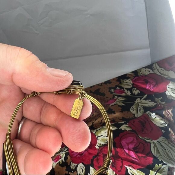 3 brass, polished stone and crystal bracelets by Three 16 - Picture 5 of 8